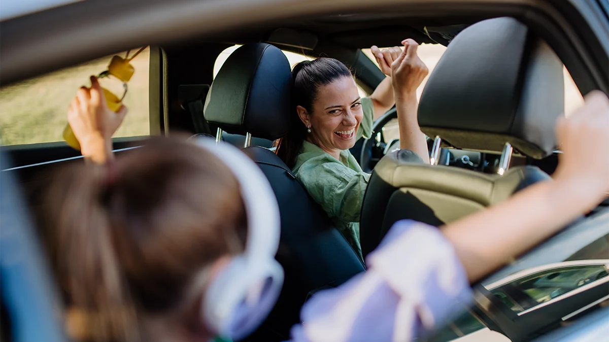 Image of a mother and daughter on a road trip