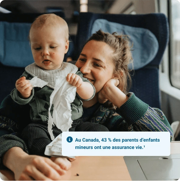 une mère et son fils protégés par une assurance vie
Au Canada, 43 % des parents d’enfants mineurs ont une assurance vie